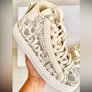 Chloe Lauren lace high top sneakers LIKE NEW